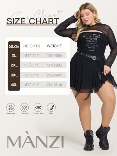 Image of MANZI Women's Plus Size Pantyhose 4 Pairs Sheer Nylon Tights