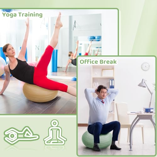 Image of Lewtemi 1 /2 /3 Pcs Flexible Seating for Classroom Elementary 20 Inch Yoga Ball Chair for Kids Wobble Chair for Sensory Kids Large Donut Ball Seats with Inflator for School Office