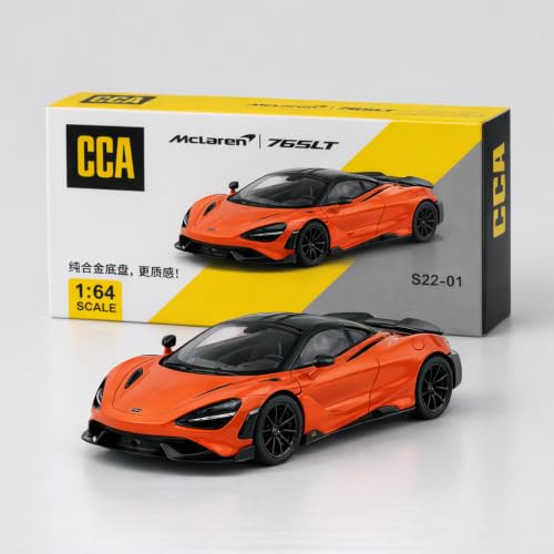 Image of Wizplex CCA Officially Licensed McLaren 765LT 1:64 Scale Die Cast Metal Car - Collectible Alloy Supercar Model with Free-Rolling Wheels, Display Showpiece for Kids 3+ & Car Enthusiasts