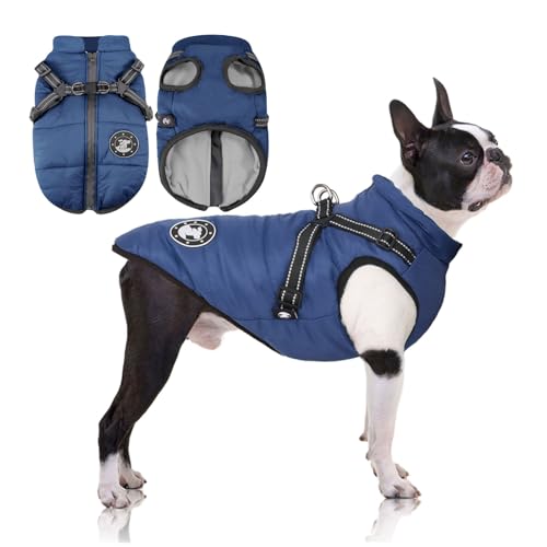 Cappotti per cani impermeabili con imbracatura Vestiti per cani caldi