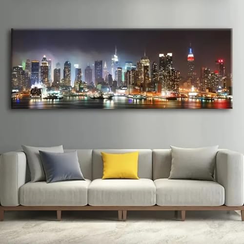 Impression d'art nocturne sur toile panoramique premium