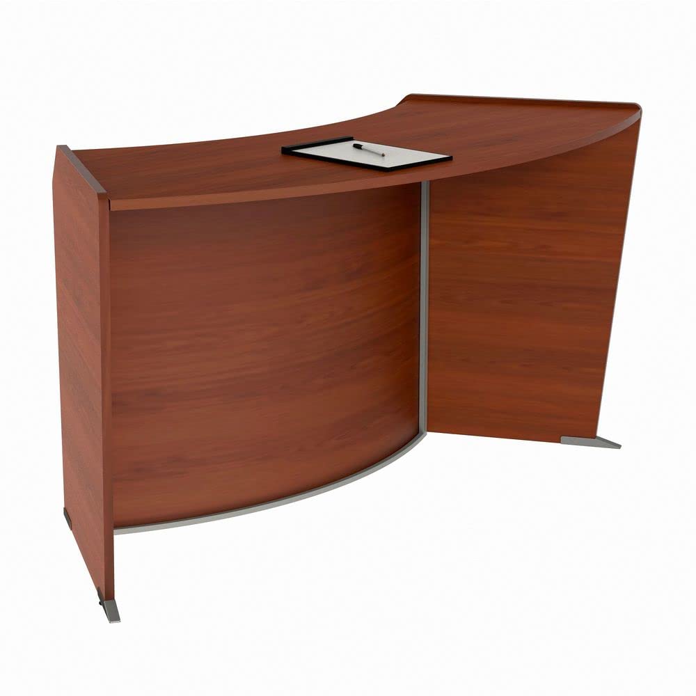 Linea Italia Unit, Cherry Curved ADA Office, Wheelchair Accessible, Easy to Assembly Single Panel Re