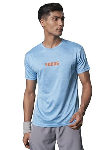 Image of FitMonkey Sports Crew Neck Stretchable Dry Fit T Shirt | Regular Fit Textured T Shirt for Men |Sport T Shirt for Men | Quick Dry Technology with Moisture Control |Breathable & Lightweight