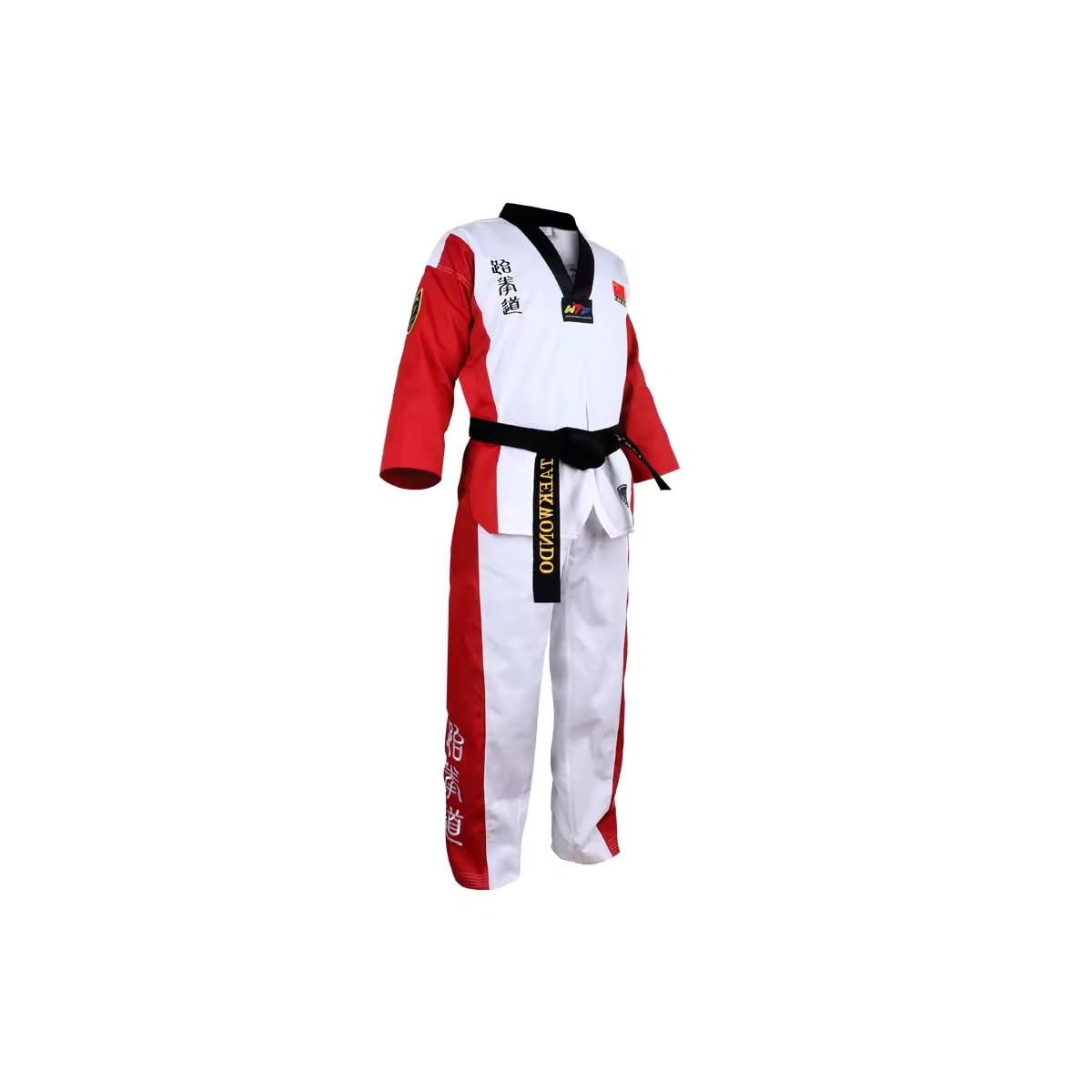 Volere È Potere Unisex Red-White Taekwondo Gi Doboktaekwondo Standard Costume Tkd Set With Belt, 160