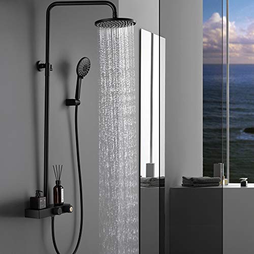 Robinet de douche avec mitigeur mural et colonne de douche cascade 10 pouces