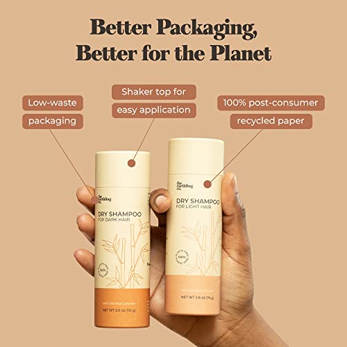 The Earthling Co. Dry Shampoo For Dark Hair – Volumizing Hair Powder For Brown And Black Hair - Vegan Formula For All Hair Types – Talc, Paraben, Sulfate, And Silicone Free, 2.6 Oz #TOP3