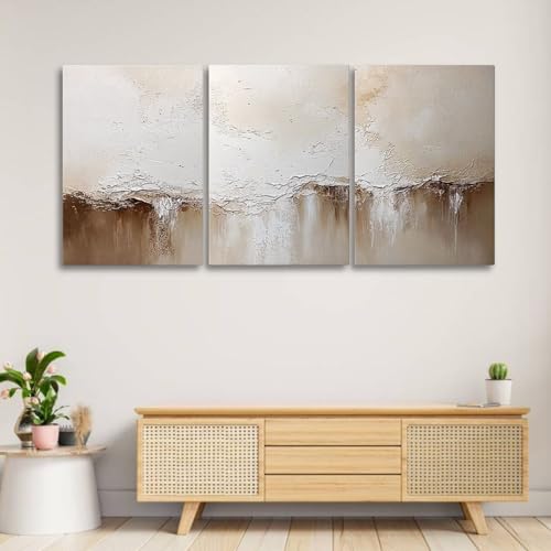 sawjug Neutral Textures Wall Decor,Large Abstract Texture Canvas Wall Art,