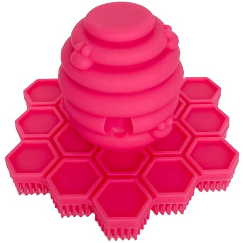 Big Bee, Little Bee - Kids Original ScrubBEE, 100% Silicone Childrens Bath Scrubber, Promotes Effective Independent Hand &amp; Body Washing, As Seen on Shark Tank (Hibiscus)