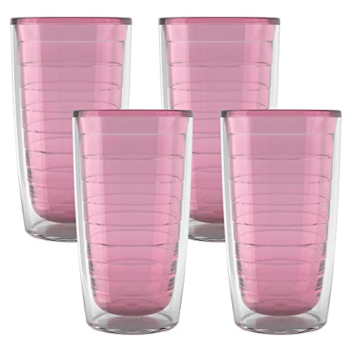 Tervis Clear & Colorful Tabletop Made in USA Double Walled Insulated Tumbler, Plastic, Pink Sand