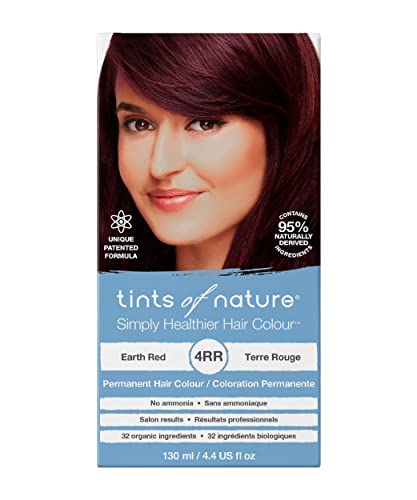Tints of Nature 4RR Earth Red Permanent Hair Dye, Coloration Capillaire Permanente, Nourrit les...