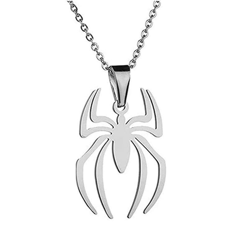 Spider Silver Chain For Man & Boys | Stainless Steel Pendant Locket For Men Stylish | Neck Chain Necklace For Men | Silver Plated Chain For Mens | Gifts Chain For Boys, Mens