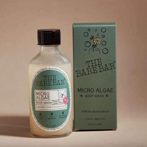 Image of The Bare Bar Micro algae Body Wash - 200 ml | Nourishing Shower Gel | Paraben and Sulphate free | Removes Tan and Brightens Skin | 0.05% Salicylic acid | Men & Women
