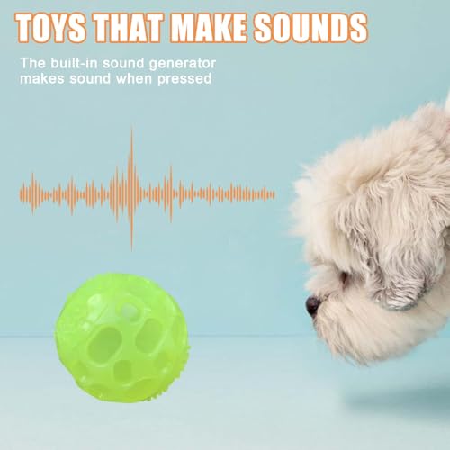 8 Stück Glow In The Dark Hundeball, Quietschende Hundebälle Leuchtende Gummi-Hundebälle, Dehnbarer Gummiball Hundeball, Hund Interaktive Ball, Zähne Training Hund Ball für kleine, mittlere Hunde