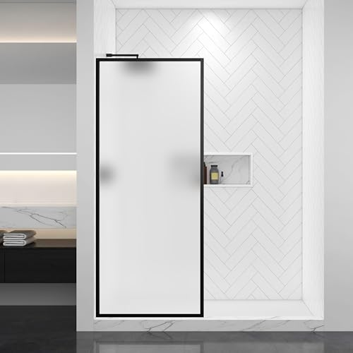 Frosted 30" W x 72" H Fixed Framed Shower Door
