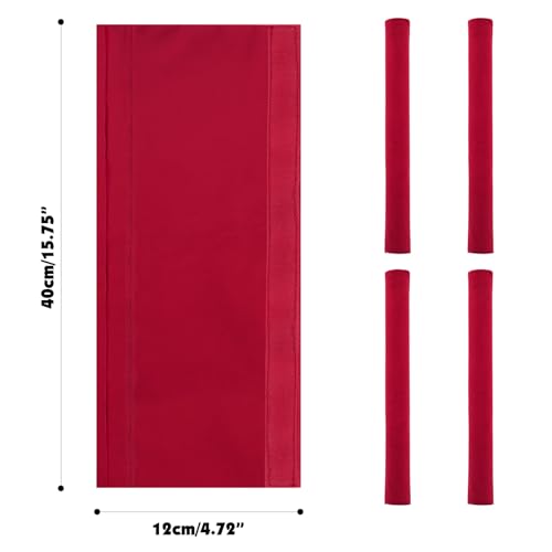 Image of Nuovoware Refrigerator Door Handle Covers Set of 4, Make Kitchen Appliance Fridge Oven Microwave Dishwasher Clean,Protect Antiskid Washable Decor Cloth,Keep Off Smudges Fingerprint Oil Stain, Red