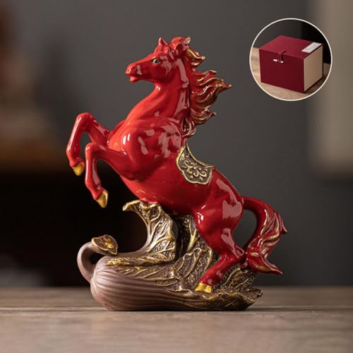 Estatua de Caballo de Cerámica Roja Año del Caballo 2026 miniatura 4