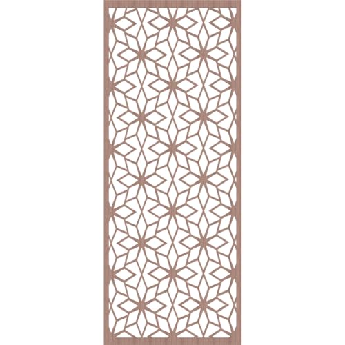Image of 31 3 /8 inchW x 79 3 /8 inchH x 3 /8 inchT Lake Decorative Fretwork Wood Wall Panels, Walnut