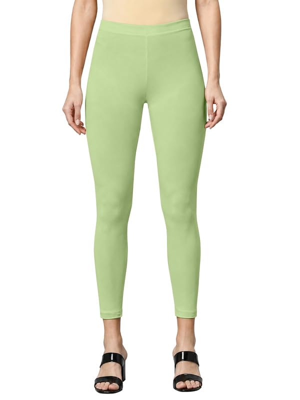 Image of TRENDMALLS Women's Microfiber Elastane Stretch Soft Cropped Leggings with Ultrasoft Waistband for Women