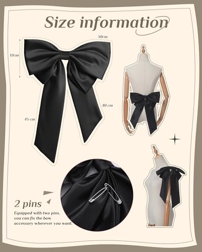 Bencailor Satin Detachable Bow for Dress Removable Bow Train Bowknot Waist Sash Belt Bride Formal Wedding Outfit2