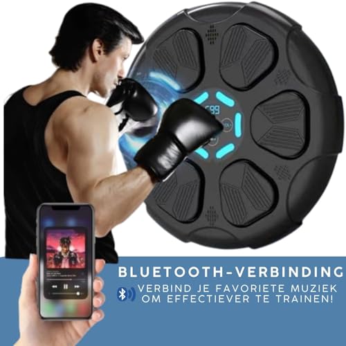 Image of Lufjika Music Boxing Machine, Boxing Wall Mount Machine for Kids Adult, Bluetooth Smart Boxing Traineing Machine with Boxing Gloves, Boxing Workout Equipment Target for Home, Office, Gym (Black)
