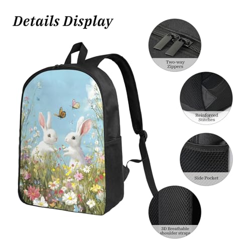 Bunny Backpacks 3 Pcs Lightweight Casual Backpack with Fun Graphic Cartoon Print for Travel Work4