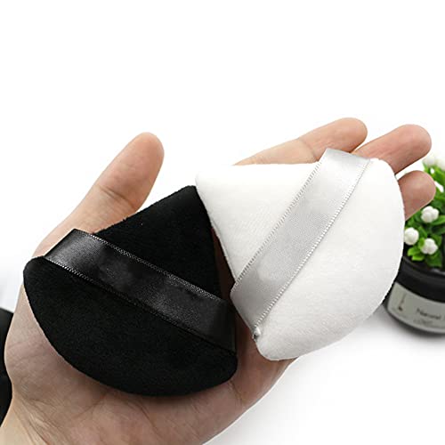8 PCS Pure Cotton Powder Puff Face Triangle Sponge Ultra Soft Makeup Puffs Reusable Washable Face Powder Sponges Puff Cosmetic Foundation Sponge With Strap For Loose Pressed Body Powder Under Eye