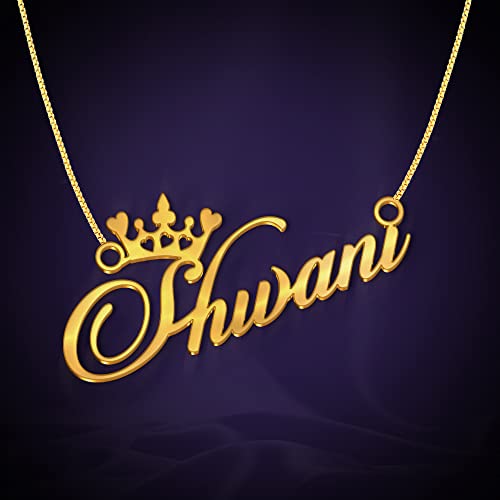 Image of Shivani Cursive Gold & Silver Name Pendant Necklace, Best Jewelry Gift for Girls.