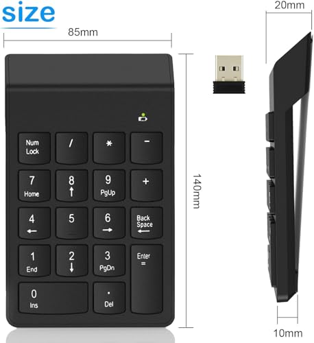 JUTOSU ワイヤレステンキー 2.4G ワイヤレス レシーバー付属 超薄型 18キー 非連動テンキー 5000万回耐久 多機種対応 の商品画像 5