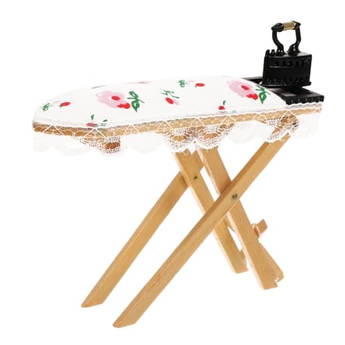 TOYANDONA Miniature Iron Toy Ironing Table for Dollhouses Realistic Design for Creative Play and Projects for Mini Room Decor and Dollhouse Accessories