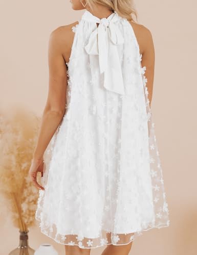 VIMPUNEC 2024 Womens Summer Wedding Guest Formal Dresses Cocktail Halter Swing Dress Cute A Line Mini Homecoming Dress2