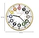 Holzwerk Germany Öko Natur Kinder-Wanduhr Kinder Jungen Mädchen aus Holz lautloses Uhrwerk ohne Ticken tickgeräusche lautlos 24,7 cm Durchmesser Bunt Braun Grün Rot Grau Blau Weiß
