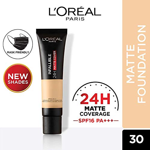 Image of Loreal Paris Infallible 24H Matte Cover Liquid Foundation, 30 Light Ivory, 35 ml (Pack of 2)