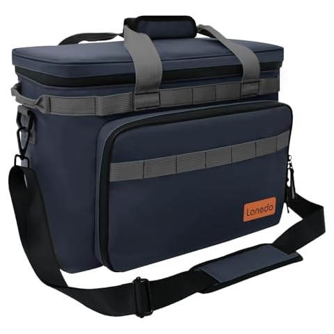 Lanedo Soft Cooler Bag, Collapsible Soft Sided Cooler, 36 Cans Insulated Beach Cooler Lunch Bag, Large Leakproof Camping Cooler Reusable Waterproof Ice Chest for Travel Picnic Kayaking (Blue) Cover