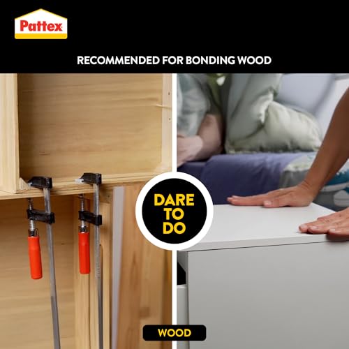 Pattex Wood Glue Express Bottle - 75g | Waterproof D2 Adhesive | Strong Bonding for Composites & Laminates | Quick Dry Formula | Furniture Repair | Indoor Use (Pack of 1)