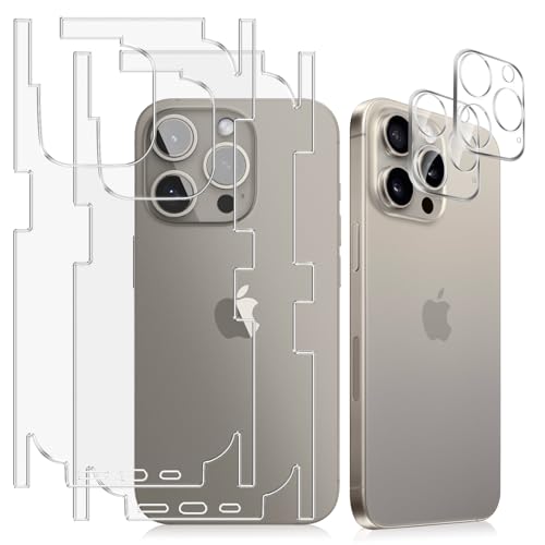 #VerdientProvisionen<br>Rückseite Schutzfolie für iPhone 15 Pro Max TPU Hinten Displayschutzfolie Kameraschutz mit Installationswerkzeug Matte Textur Translucent Anti Kratzer Folie für iPhone 15 Pro Max