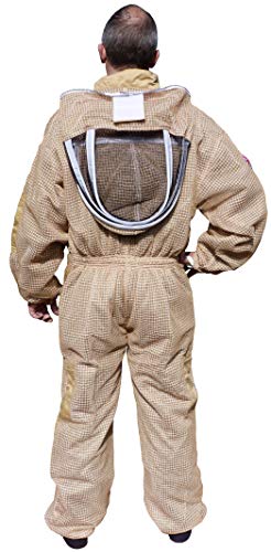 AGS Three layer ventilated olive protection beekeeping suit professional bee suit beekeeper wasp suit (5XL)