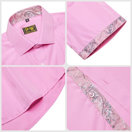 Chemise homme pour mariage et yacht Barry.Wang manches courtes style formel décontracté - 5