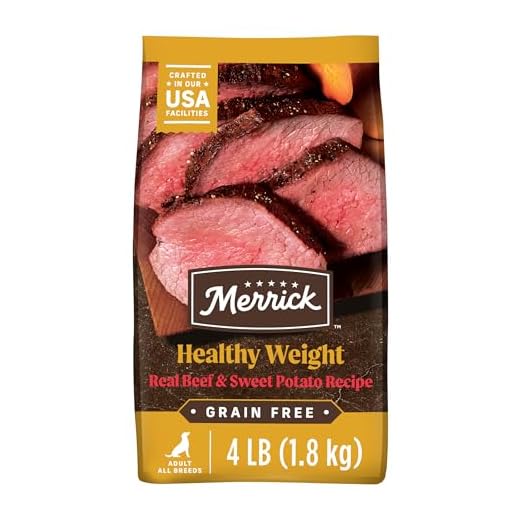 Merrick Premium Grain Free Dry Dog Food Weight Management Dog Food, Wholesome and Natural Kibble, Healthy Weight Recipe - 4.0 lb. Bag