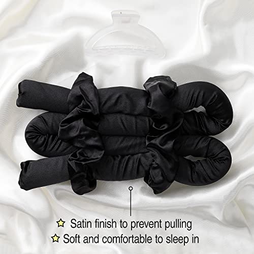 Heatless Hair Curler - Favirzce Hair Rollers Heatless Curling Rod Headband Satin Curling Set For Long Hair Soft Silk Curl Ribbon With Hair Scrunchies Clips Hair Curlers To Sleep In Styling Tools #TOP5