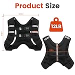 Weighted Vest, 6lb/8lb/10lb/12lb/16lb/20lb/25lb/30lb Weight Vest for Men Women, Body Weight Vests Adjustable with Reflective Stripe for Strength Training, Running, Workout, Jogging, Walking - Image 5