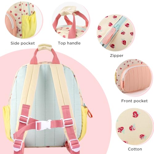 GAGAKU Toddler Backpack for Girls - Kids Mini Bag 2-6 years old Cartoon Breathable Comfortable Preschool Daypack for School Travel - Pink Strawberry2