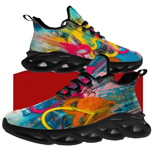 Men's Women's Graffiti Shoes Fashion Sneakers Running Walking Tennis Shoes4