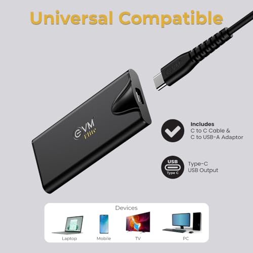 EVM Elite EnSave Pro External SSD 512GB with 2000 Mb/s Read & 1800 Write - Smallest Portable SSD - USB 3.2 Gen 2x2 USB-C - 10 Years Warranty (EPSSDPro/512G) 5 41O0D6BjsXL