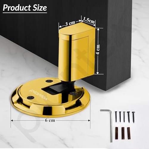 Image of Plantex Door Stopper for Home /Floor Mounted Door Stoppers /Stopper for Hotel /Office /Stops for Door -Pack of 1 (PVD Gold)