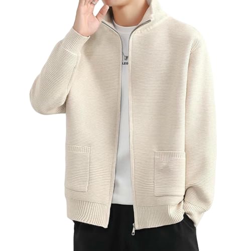 Pull col montant homme en maille premium : cardigan épais d'une élégance pure