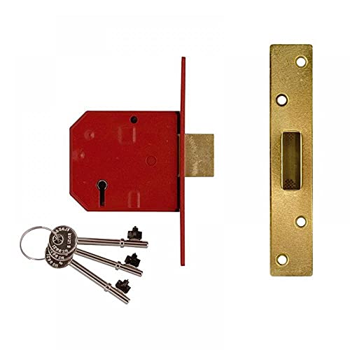 Union Locks 2134E 5 Lever BS Mortice Deadlock 67mm - Satin Chrome (Visi Pack)