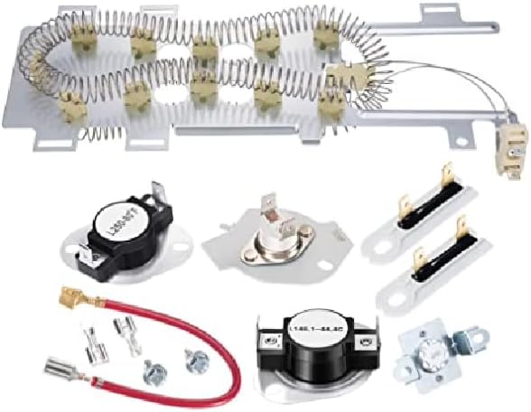 Dryer Heating Element Kit - Compatible with Whirlpool WED70HEBW0 WED7300XW0 WED7800XW0 WED8300SW0 WED9050XW1 WED9150WW1 WED9200SQ0 WED9400SW2 WED9500TW3