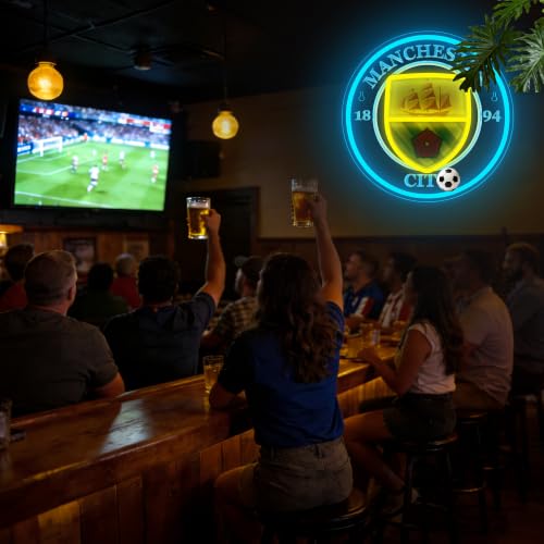 Image of Football Neon Sign for Wall Decor Soccer Team Logo LED Light for Man Cave