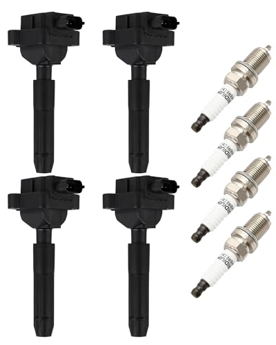 ECCPP Ignition Coil Coils&iridium Spark Plugs UF536 for Mercedes-Benz C230 2002 L4 2.3L, SLK230 2001 2002 2003 2004 L4 2.3L set of 4