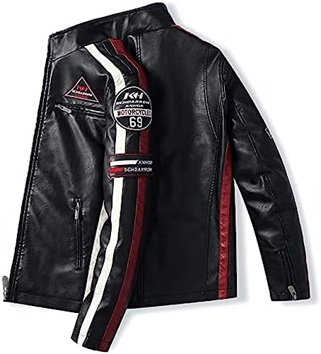 Jaqueta De Couro PU Retrô Para Motociclista, Jaqueta De Motocicleta À Prova De Vento Para Corrida De